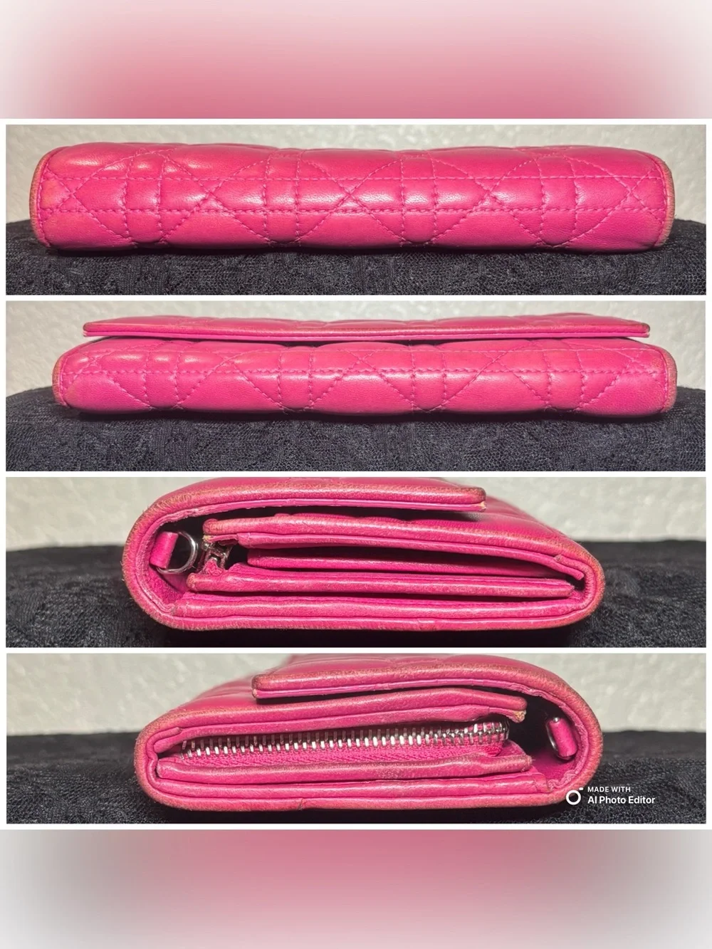 Christian Dior Lady Dior Rendez-vous Pink Lambskin Wallet on Chain WOC